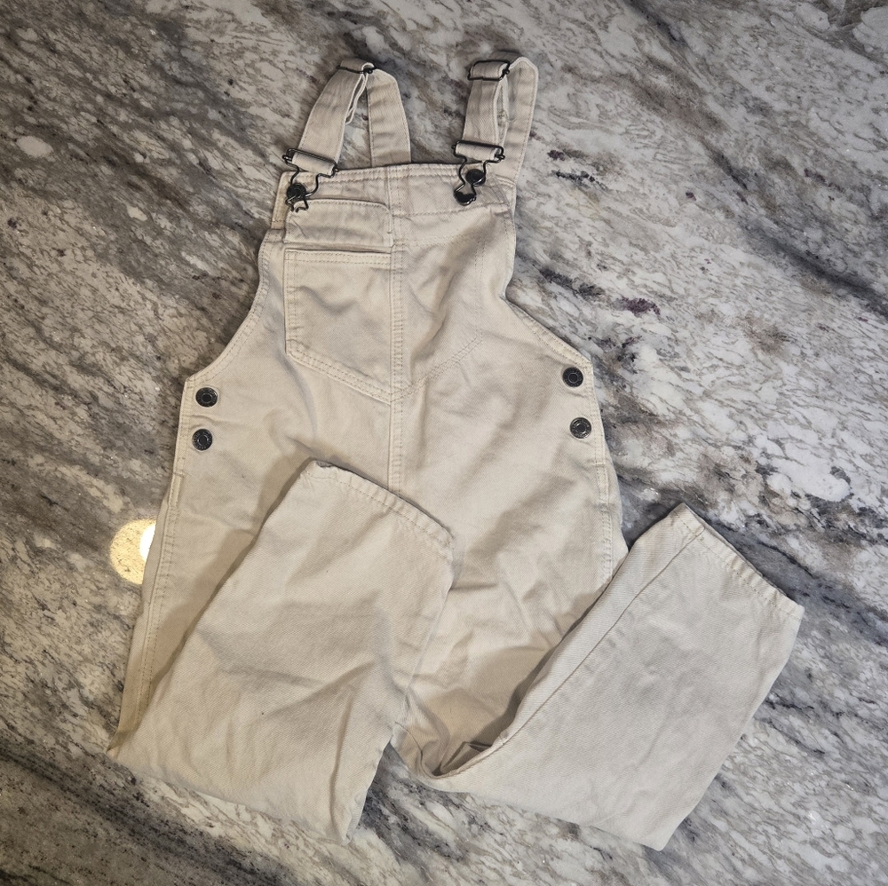 Zara Cream Denim Overalls 3-4T